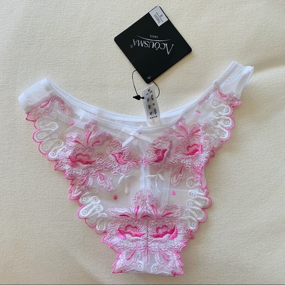 ACOUSMA French Lux Lingerie Paris Brazilian Floral Nylon Thongs 🇫🇷 - Picture 6 of 16